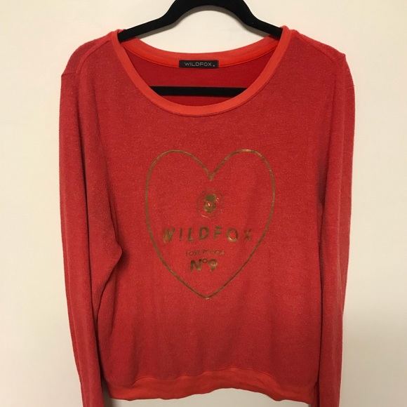 Wildfox Tops - Wild fox orange heart sweatshirt